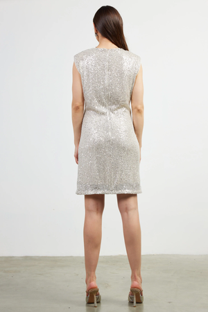 Sequin Midi Dress Champagne