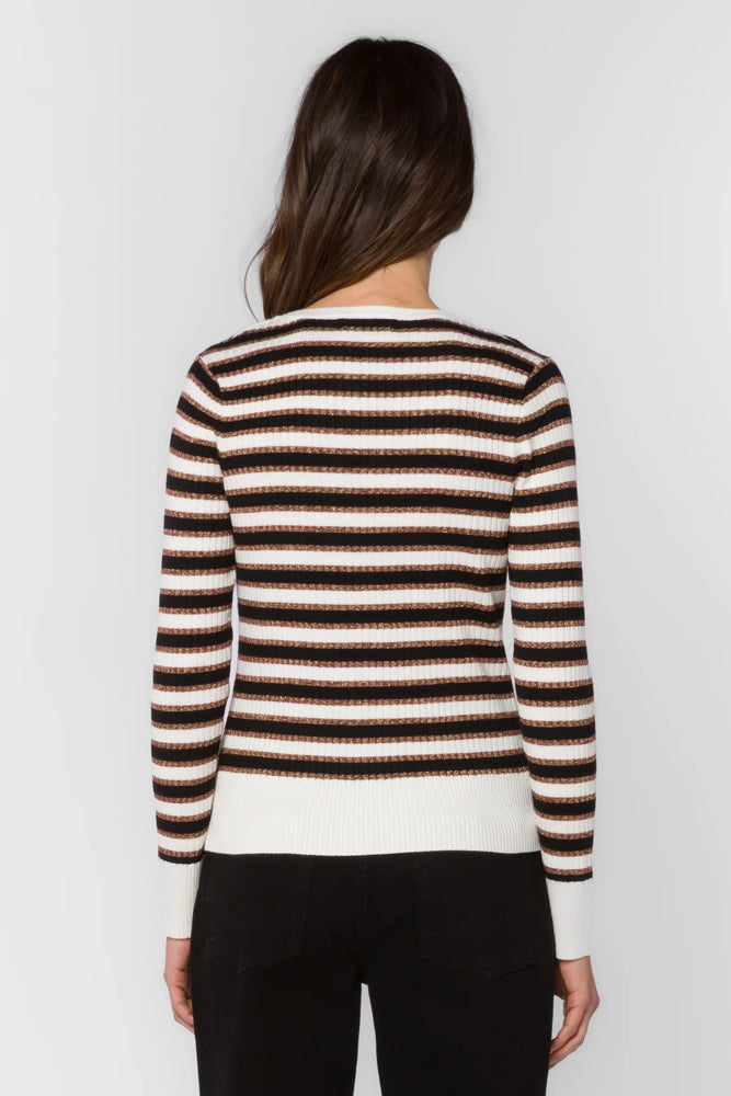 Janiyah Gold Stripe Top Clove