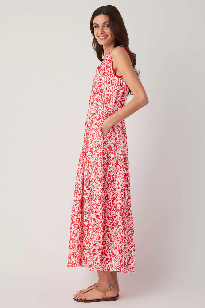 Rosalie Maxi Dress Red/White XS