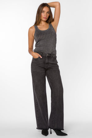 Caryn Shimmer Knit Tank Black