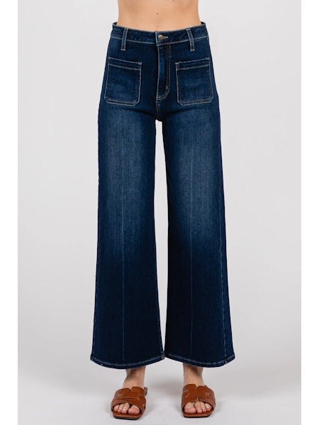 Sailor Front Patch Pocket Jeans Dark Wash