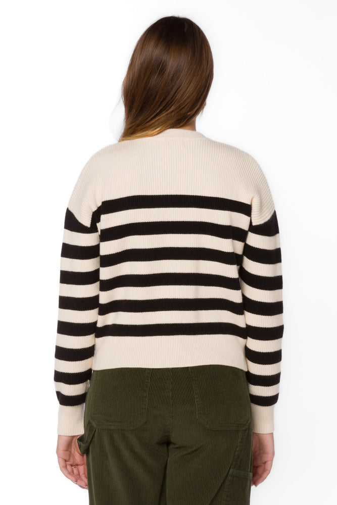 Darrell Stripe Sweater Ivory/Black