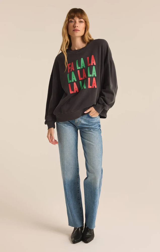 Fa La La Sunday Sweatshirt Black Sand