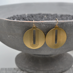 Open Arch Circle Worn Brass Earrings