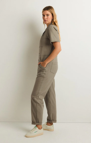 
            
                Load image into Gallery viewer, Stevie Stretch Twill Jumpsuit Willow
            
        