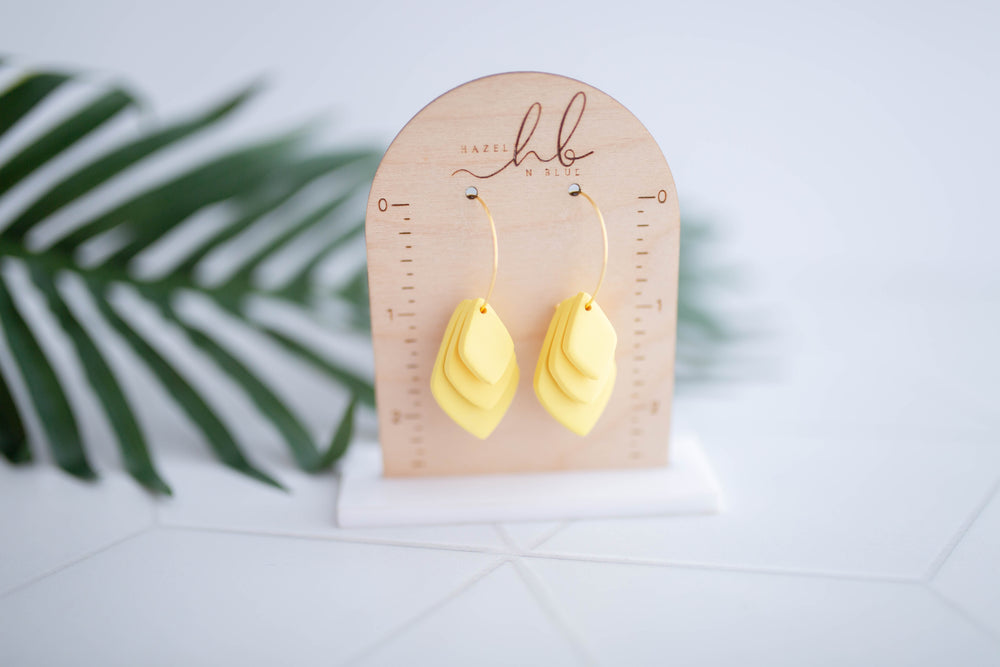 Clay Earrings Stacked Hoops Sunshine