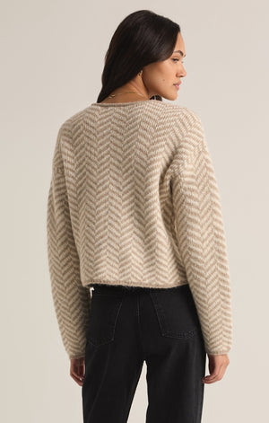 Naomi Herringbone Cardigan Sea Salt