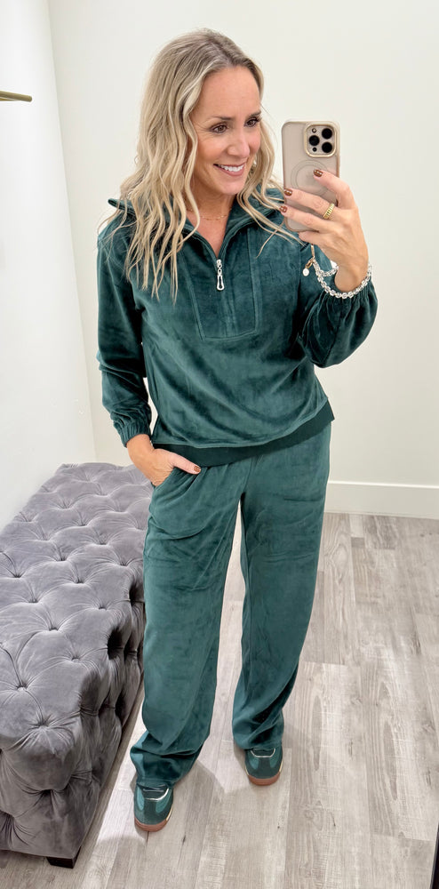 Christy Half Zip Pullover Teal