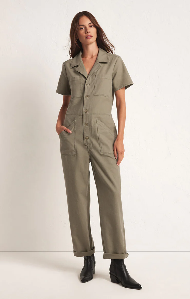 
            
                Load image into Gallery viewer, Stevie Stretch Twill Jumpsuit Willow
            
        