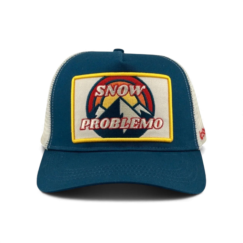 Snow Problemo Trucker Hat Blue