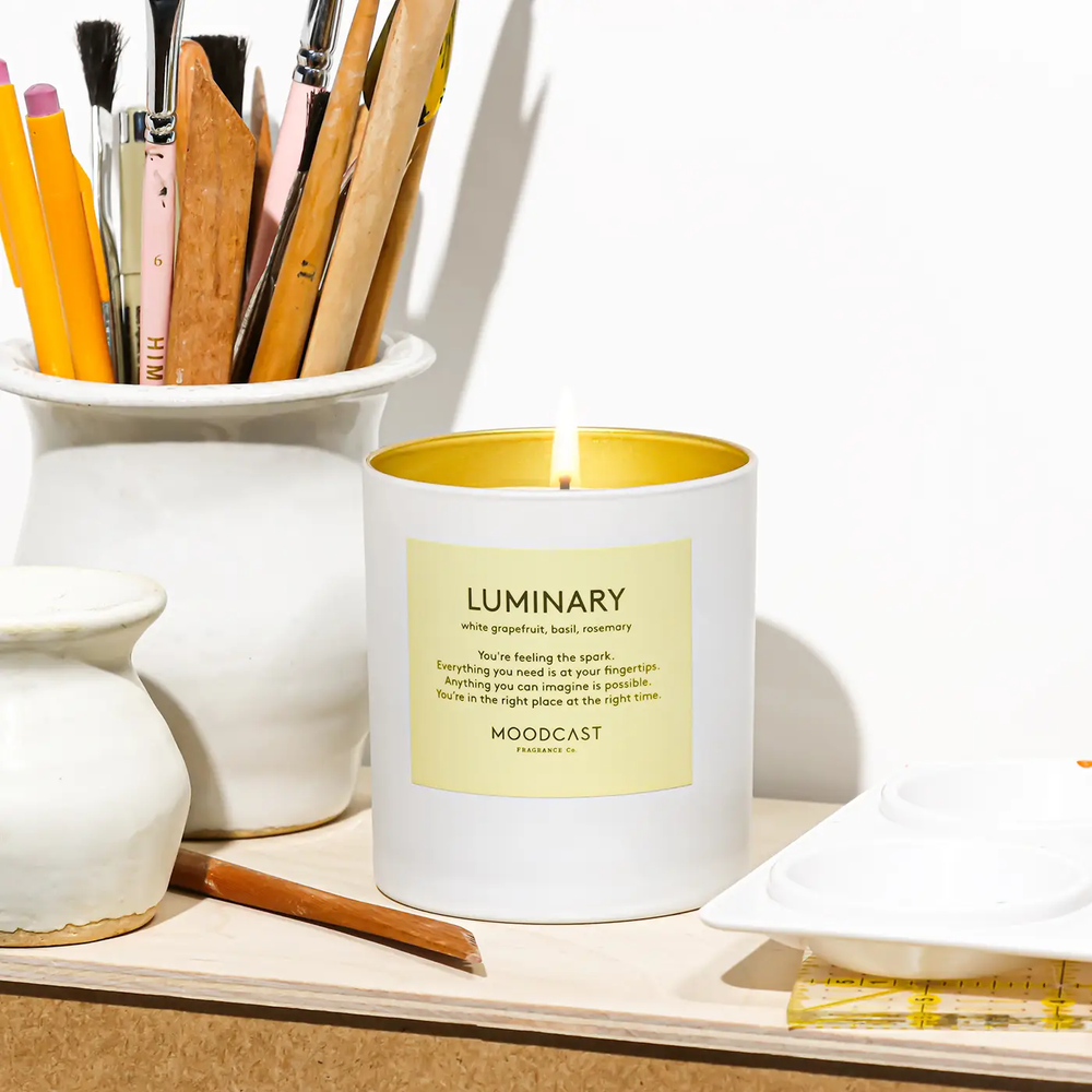 Luminary - White/Gold 8oz Coconut Wax Candle