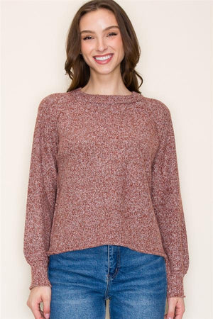 Aria Crew Neck Sweater Dark Rust