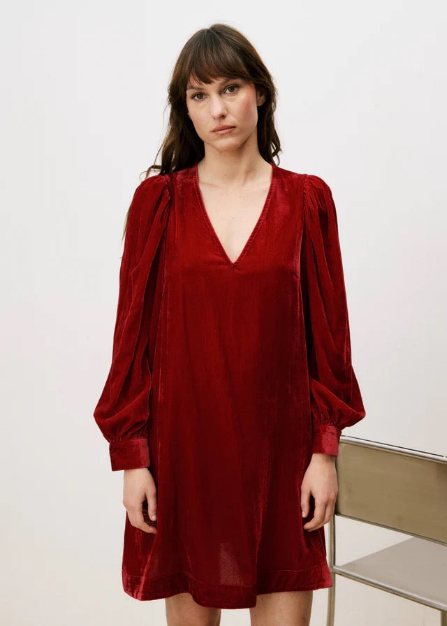 Kelly Velvet Dress Rouge