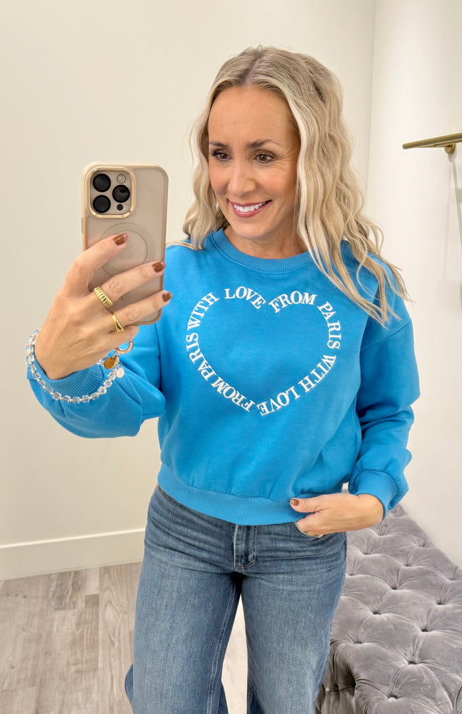 From Paris With Love Sweatshirt Blue