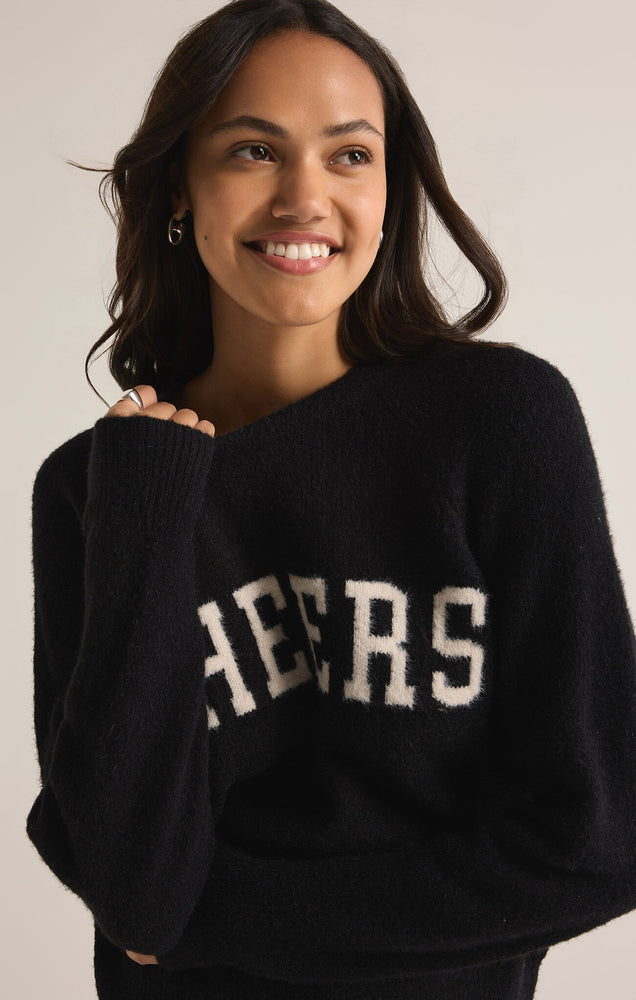 Lizzy "Cheers" Sweater Black