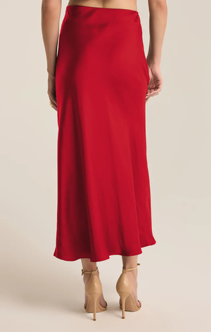 Europa Poly Sheen Skirt Haute Red