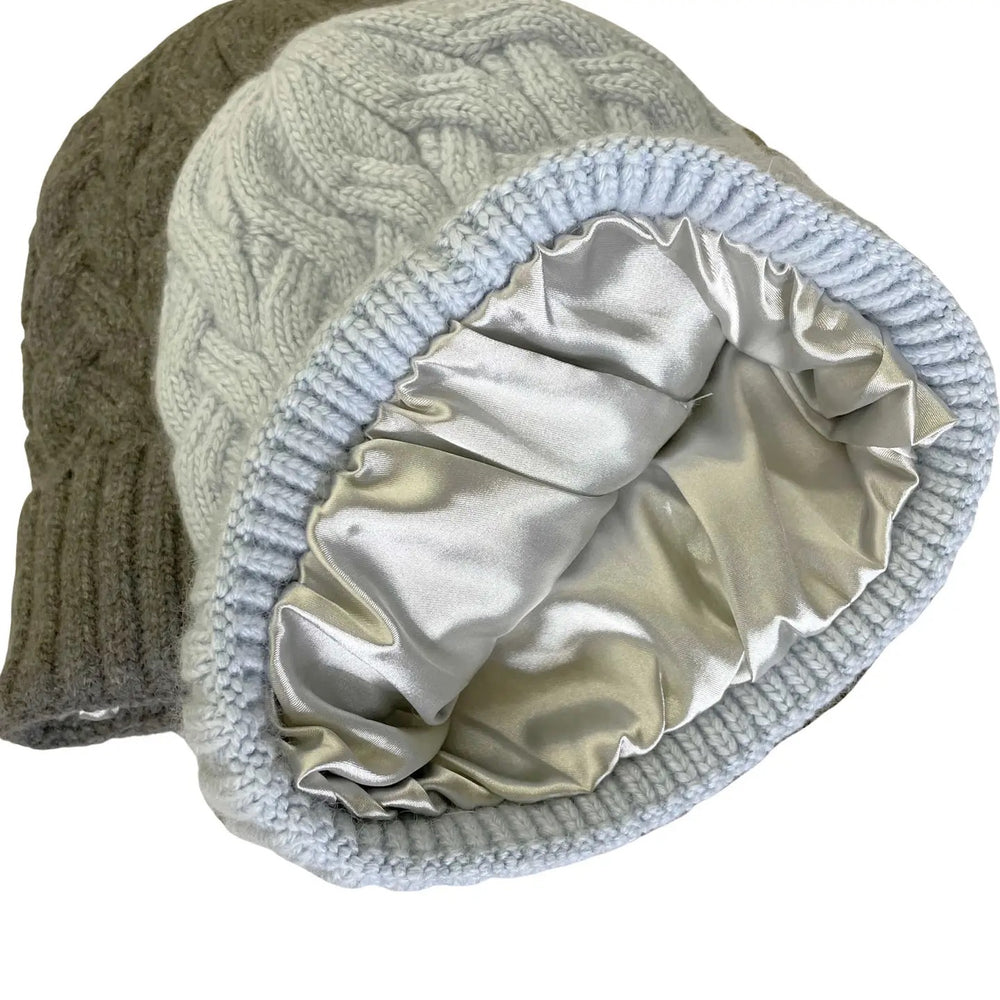 Satin-Lined Cashmere Beanie Charcoal