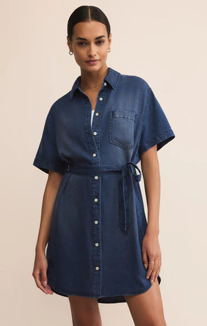Dover Chambray Dress Indigo Mapel Boutique Dover Chambray Dress Indigo Mapel Boutique