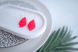 Clay Earrings Stacked Hoops Flamingo