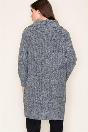 Keaton Button Down Cardigan Coat Charcoal