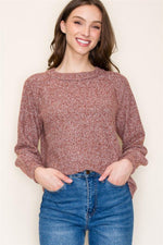 Aria Crew Neck Sweater Dark Rust