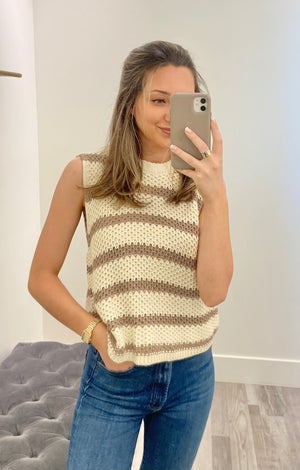 Chunky Stripe Sweater Tank Affogato