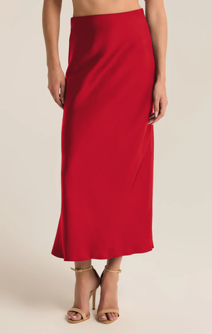 Europa Poly Sheen Skirt Haute Red