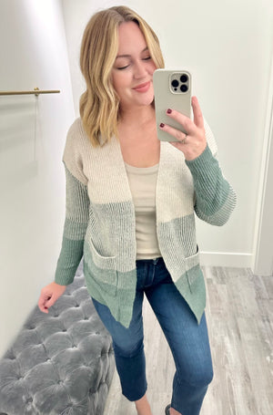 Birdie Colorblock Cardigan Kale