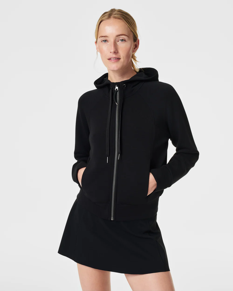 Spanx Air Essentials Full Zip Hoodie Very Black