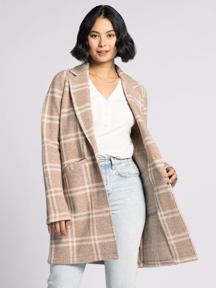 Kenzie Coat Beige/Ivory Plaid