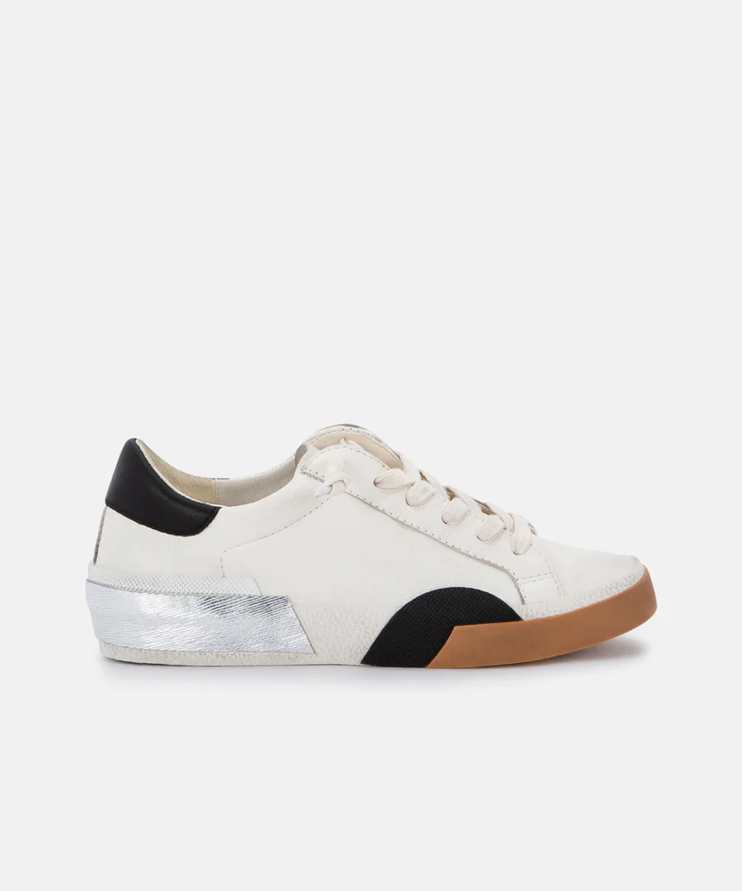 Zina Lowtop Leather Sneakers White/Black