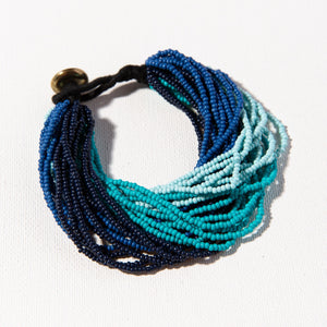 
            
                Load image into Gallery viewer, Blue Ombre Multi-Layer Seed Bead Bracelet
            
        