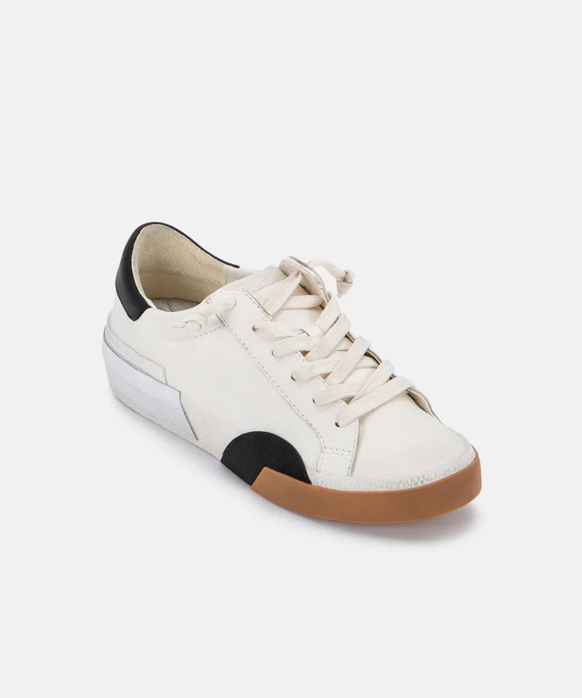 Zina Lowtop Leather Sneakers White/Black