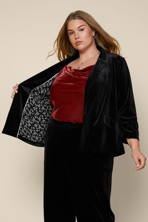 Nikki Velvet Blazer Black