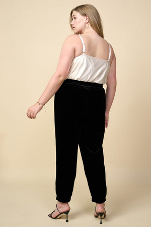 Velvet Jogger Pants Black