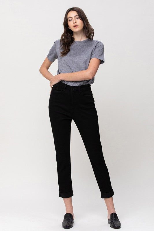 
            
                Load image into Gallery viewer, Erika Stretch Mom Jeans with Double Cuff
            
        