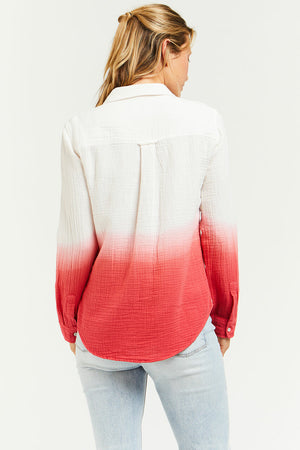
            
                Load image into Gallery viewer, Belle Long Sleeve Button Down Shirt Red Dip
            
        