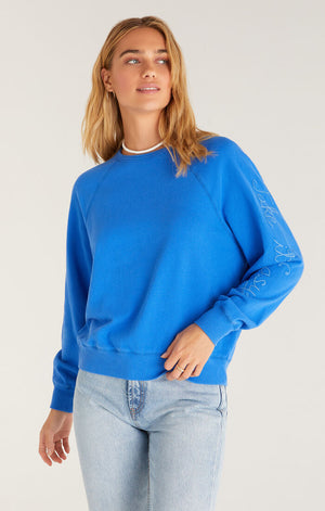 
            
                Load image into Gallery viewer, Vintage Statement Sweatshirt Bright Blue
            
        