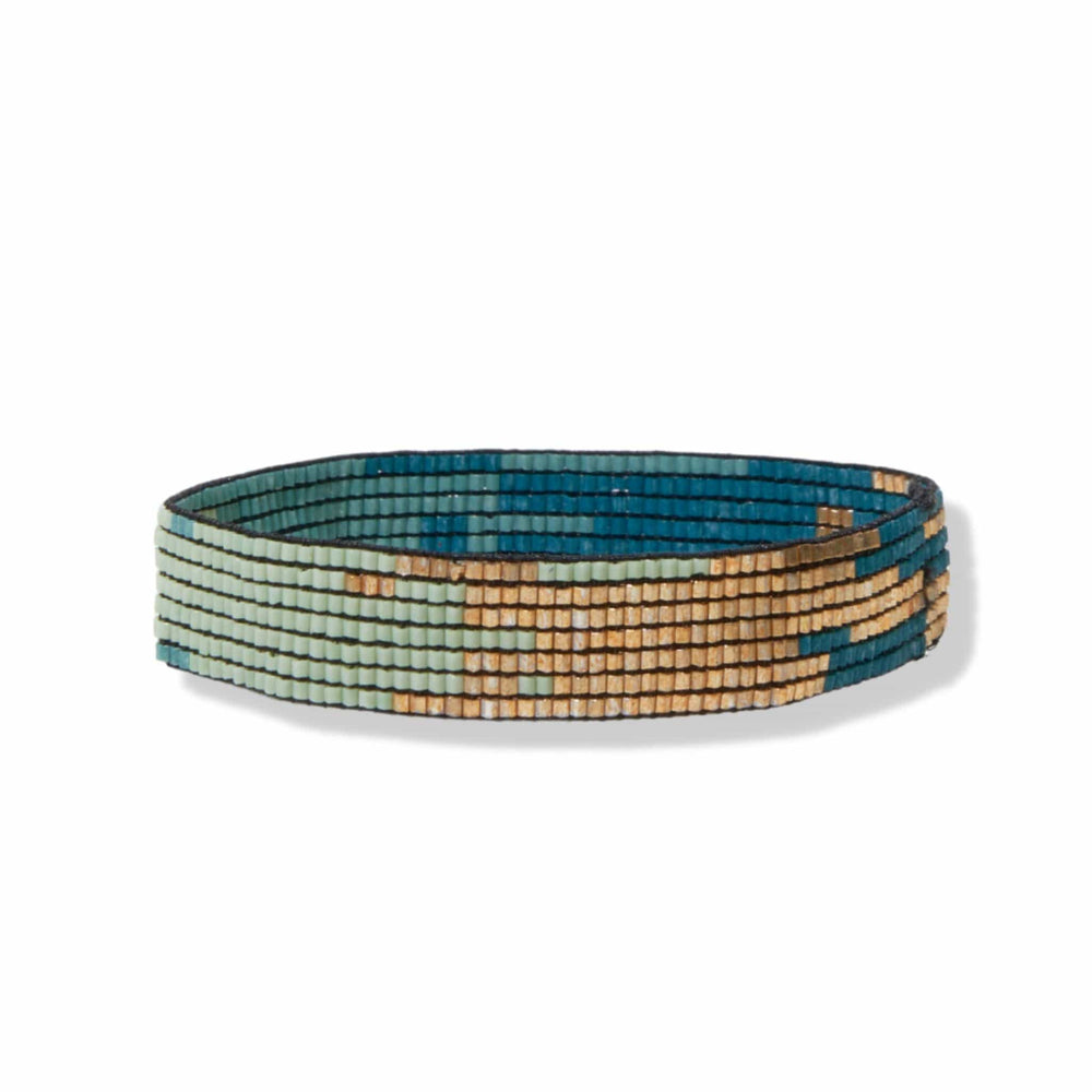 Teal Ombre Small Luxe Stretch Bracelet