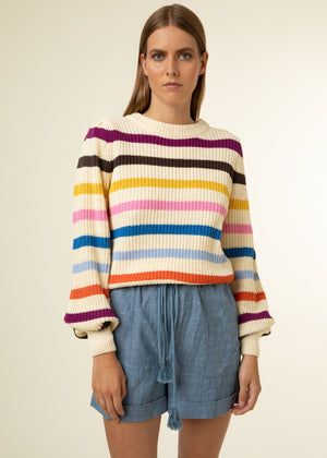 
            
                Load image into Gallery viewer, Celeste Sweater Creme Stripe
            
        