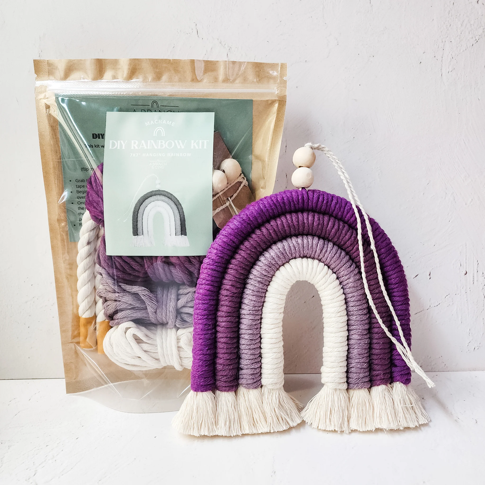 
            
                Load image into Gallery viewer, A Branch &amp;amp; Cord - Macrame DIY Rainbow Kit 7x7
            
        