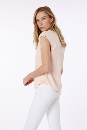 
            
                Load image into Gallery viewer, Cap Sleeve Scoop Neck Top Blush
            
        