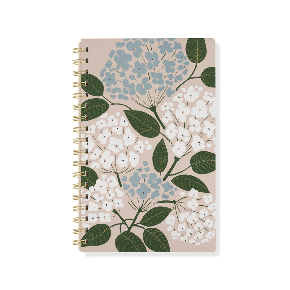 
            
                Load image into Gallery viewer, Megan Galante Hydrangeas Lined Spiral Journal
            
        