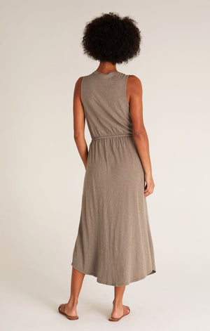 
            
                Load image into Gallery viewer, Lovewell Slub Maxi Dress Moss Grey
            
        