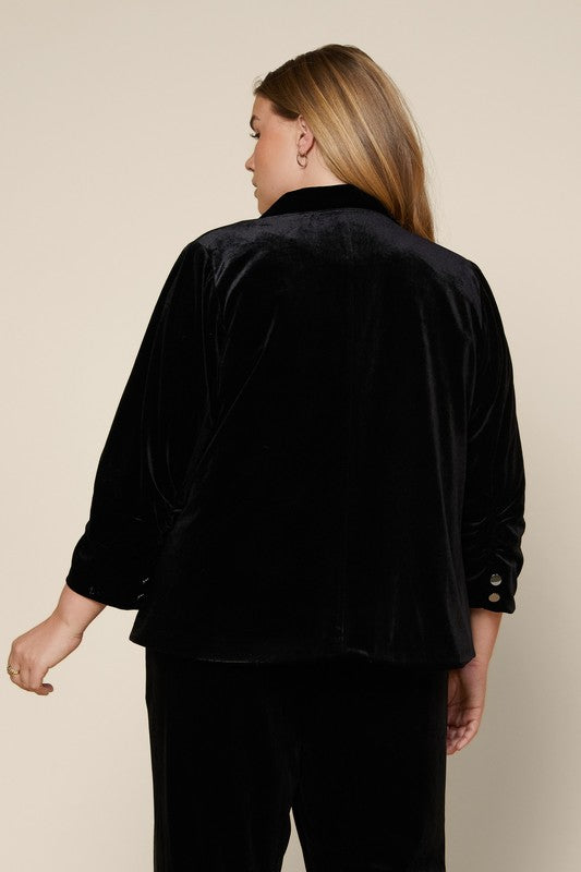 Nikki Velvet Blazer Black