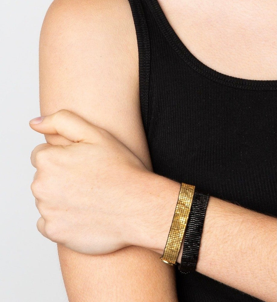 
            
                Load image into Gallery viewer, Gold Solid Thin Luxe Bracelet
            
        