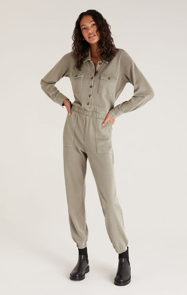 
            
                Load image into Gallery viewer, Cadet Cargo Jumpsuit Smoke Sage
            
        