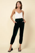 Velvet Jogger Pants Hunter Green