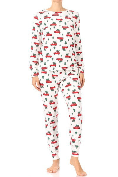 O Christmas Tree Fleece Lined Pajama Set