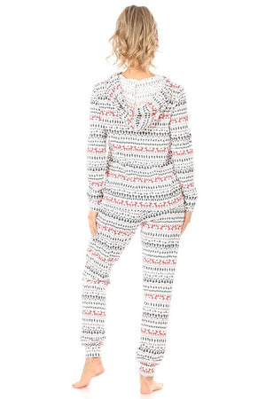 Nordic Reindeer Christmas Pajama Loungewear Set